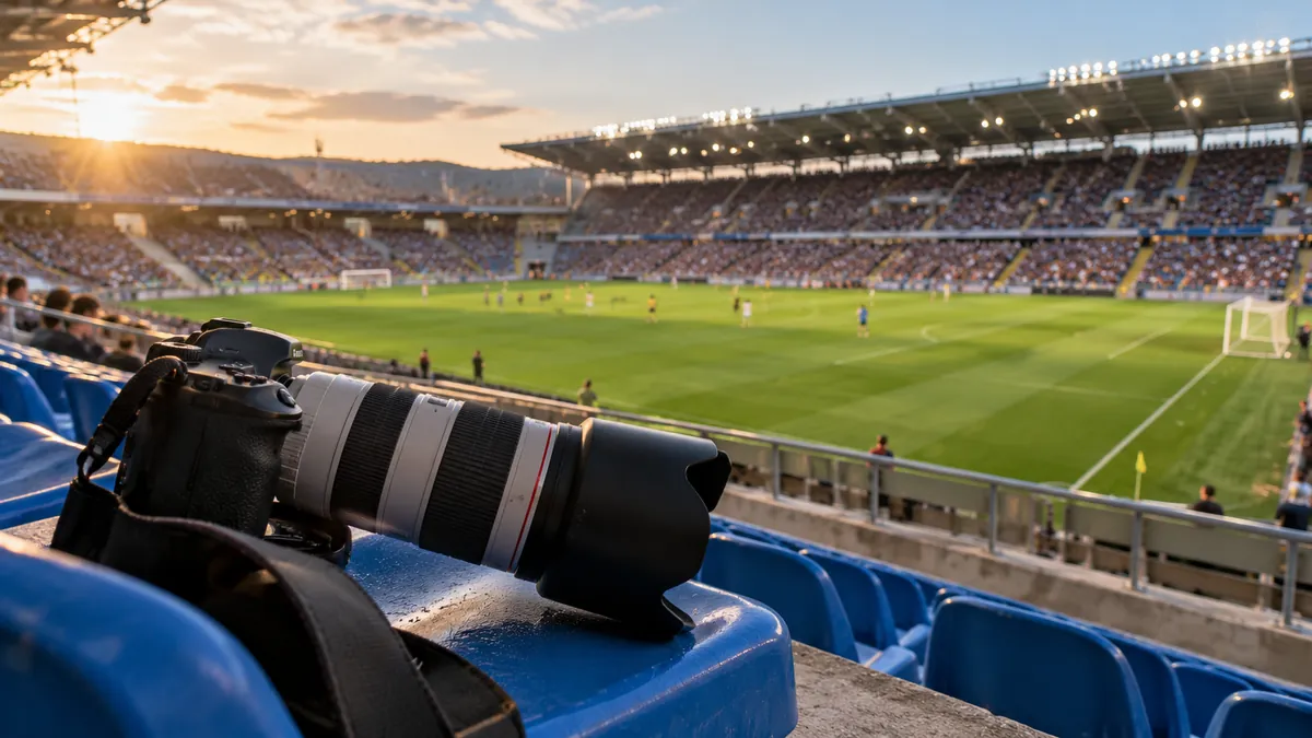 Fotografía de fútbol desde la grada